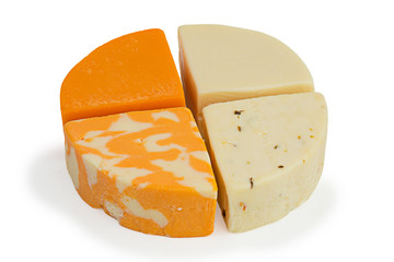 Four Differenct Pieces of Cheese