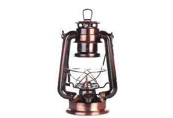 Old-fashioned lantern on white background