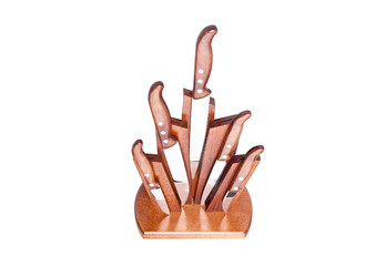 Knife block, isolated on white background.