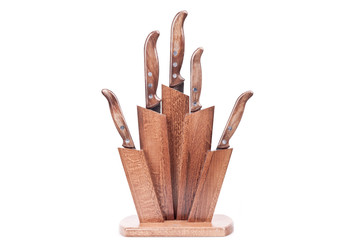 Knife block, isolated on white background.