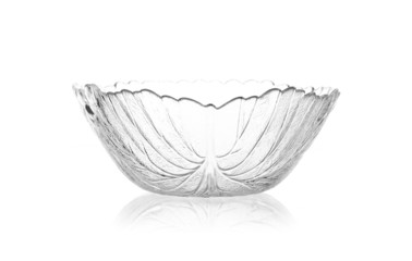 empty vase of glass, isolated on a white background