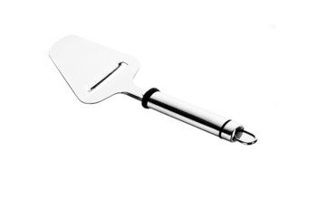 silver cake shovel isolated on white background