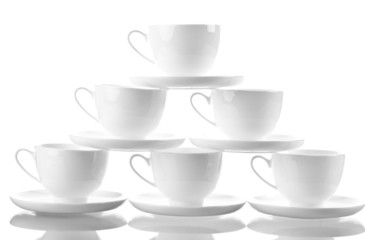 Small  coffee  cup set isolated on white background