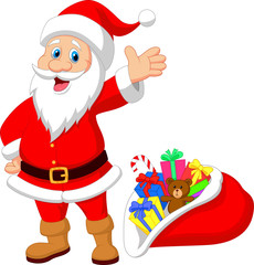 Happy Santa Clause with gift
