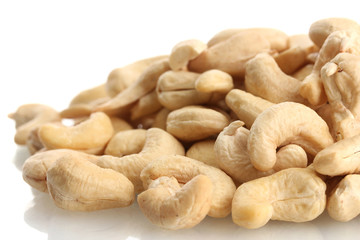 tasty cashew nuts, isolated on white