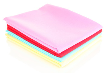 Cloth fabrics isolated on white