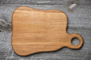 figured wooden cutting board, concept, a place for the recipe
