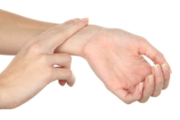 Measuring  pulse isolated on white