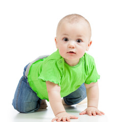 Fototapeta premium funny baby crawling