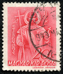 stamp printed by Hungary, shows St. Stephen