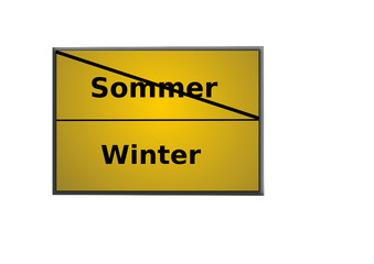 Schild "Sommer - Winter"
