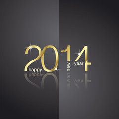 Gold 2014 front back black background vector