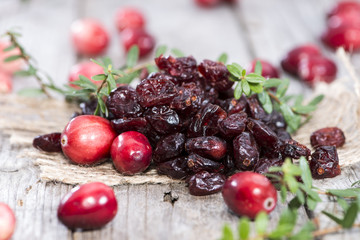 Portion of dried Cranberries