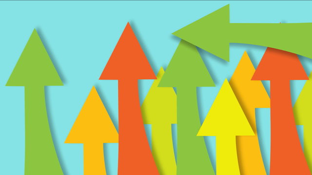Abstract animated arrow strips.
