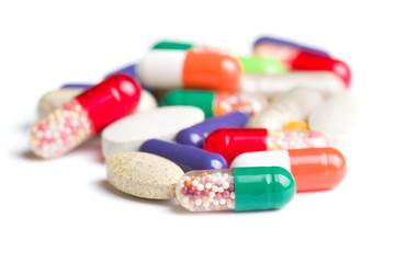 pills isolated on white background