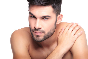 Fototapeta premium young naked man looking calm