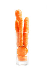 Carrots in a glass.
