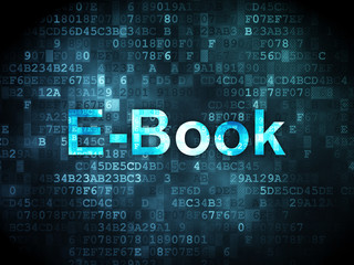 Education concept: E-Book on digital background