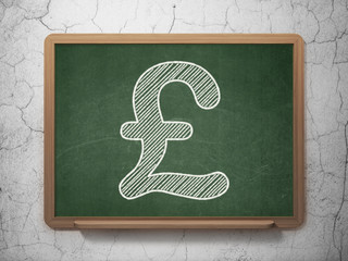 Currency concept: Pound on chalkboard background
