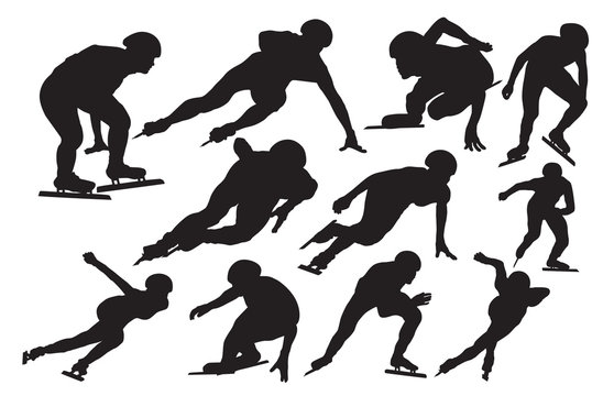 Speed skating silhouette