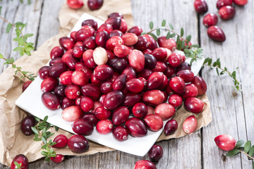 Portion of fresh Cranberries