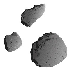 Asteroids, isolated on white © alexokokok