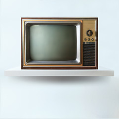 Vintage tv on shelf