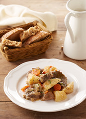 Beef stew on a dish