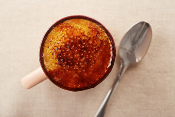 Creme brulee in a cup