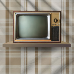 Vintage tv on shelf