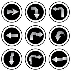 Arrow sign icon set. Vector