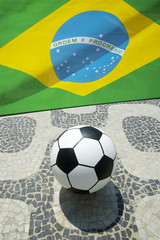 Brazilian Soccer Ball Football with Flag Ipanema Rio