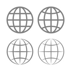 Earth Globe Emblem Set. Vector