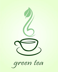 Vector icon of green tea cup.