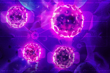 3d virus on a attractive background