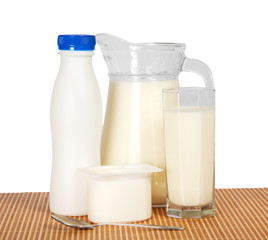 Dairy products on the bamboo cloth
