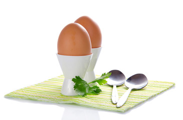 Boiled eggs in support