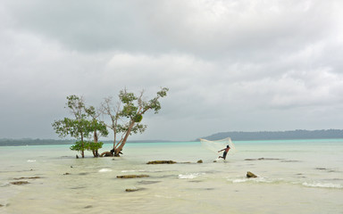 Fototapeta na wymiar Vijaynagar Beach in Havelock Island, Andaman and Nicobar