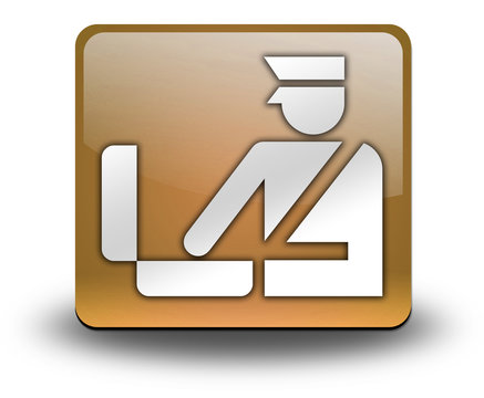 Orange 3D Effect Icon "Customs Symbol"