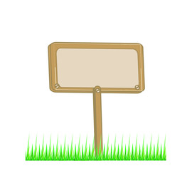 wooden board with grass