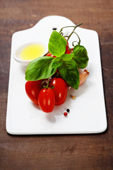 fresh tomatoes and basil