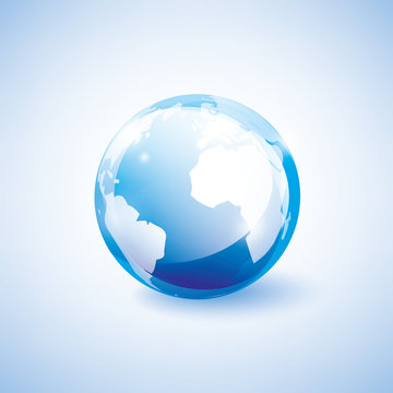 blue earth vector icon