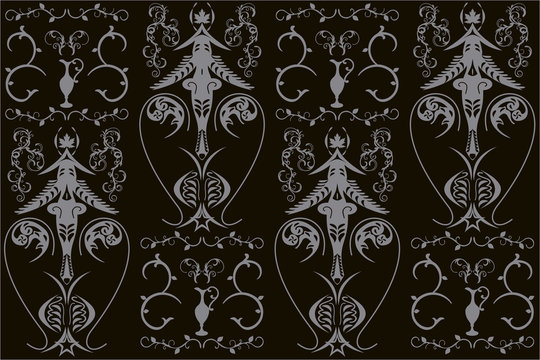 PAPEL PINTADO NEGRO GRIS