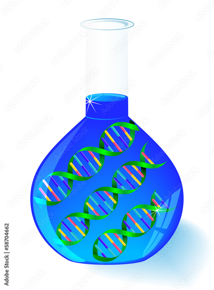 Wall mural DNA in flask