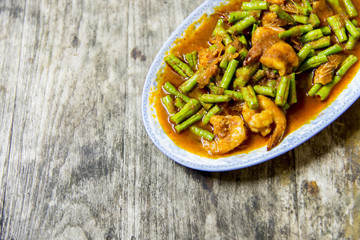 Shrimp with red curry in Thai style5