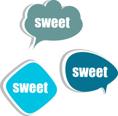 sweet design template. set of stickers, labels, tags, clouds