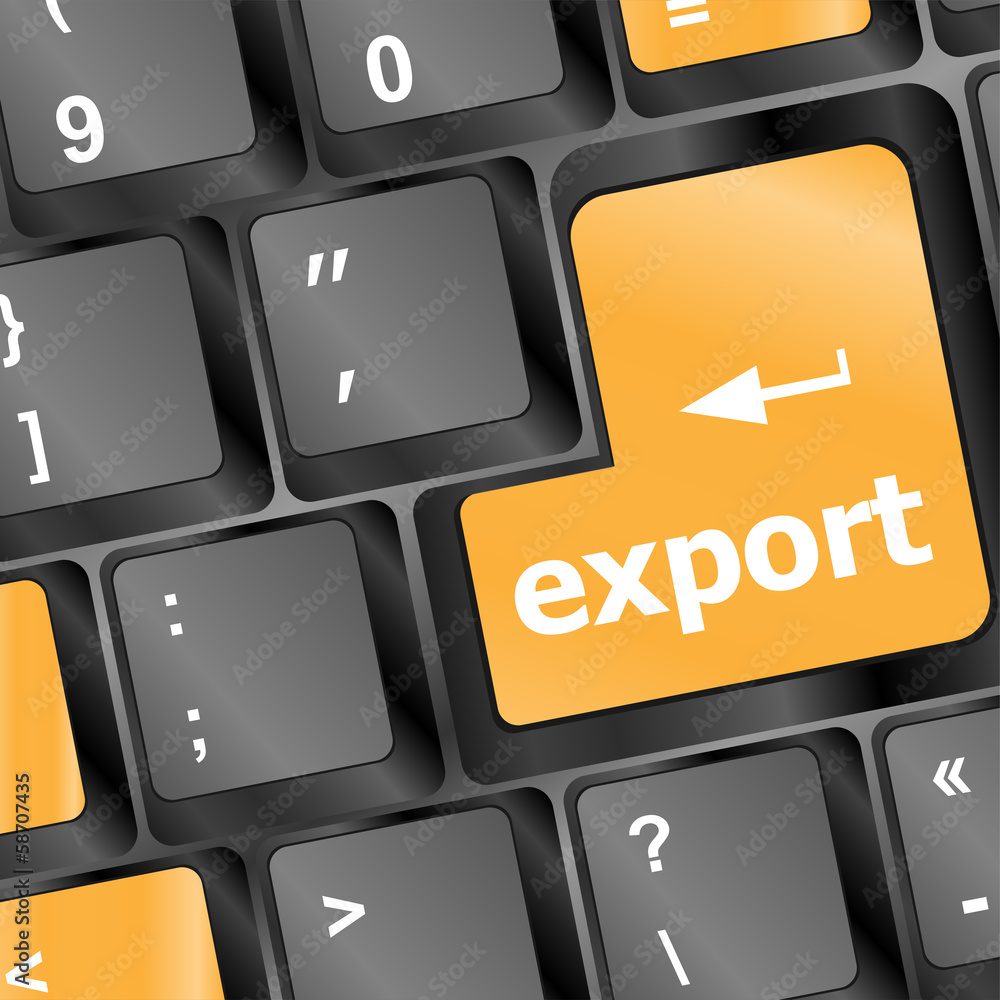 Poster export word on computer keyboard key button