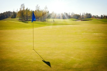 Golf course landscape, grass fields