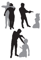 silhouette of a terrorist hostage