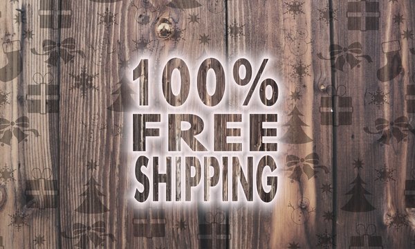 wooden 100 percent freeshipping label with presents